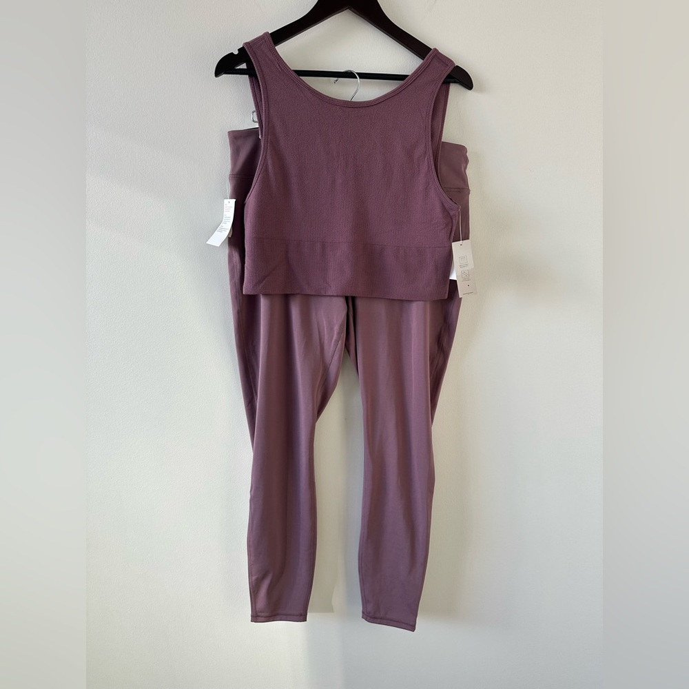 Banana Republic Mauve High-Rise Leggings and Matching Top